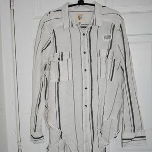 Billabong white striped shirt size M
